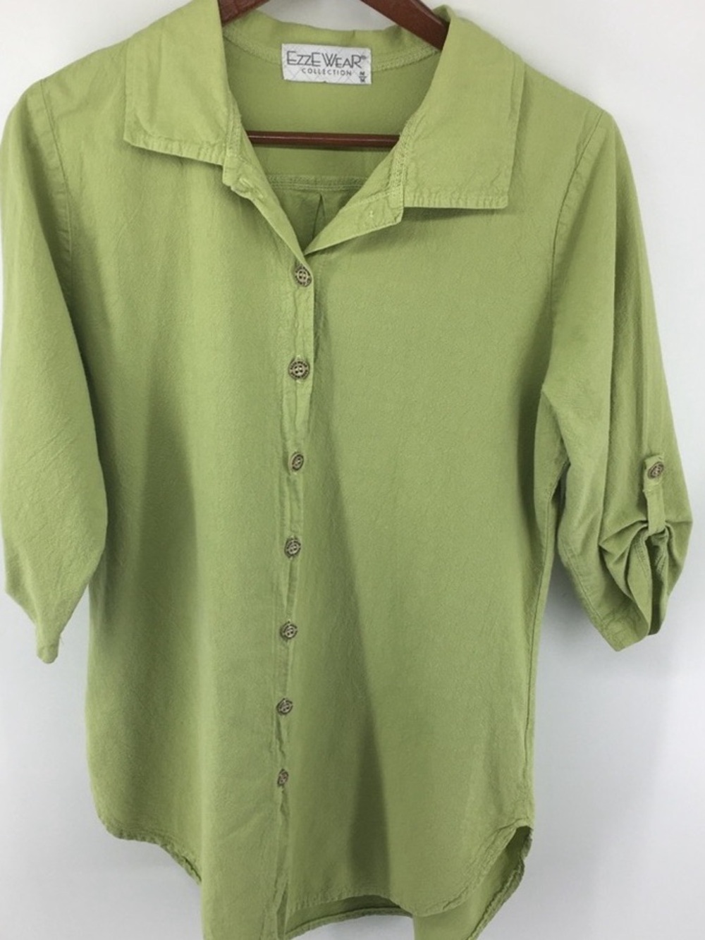 Light Green Button-Front Men's Shirt